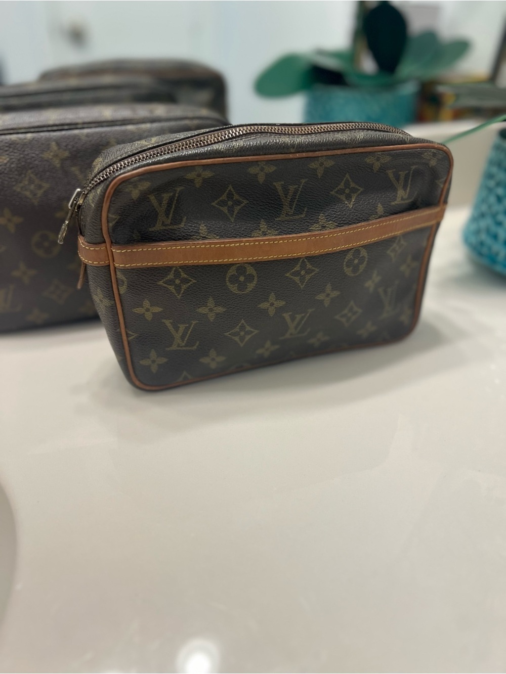 Louis Vuitton Monogram Canvas Toiletry Pouch in Brown and Tan